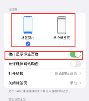 潜山iPhone授权维修分享Safari浏览器如何切换标签栏位置 